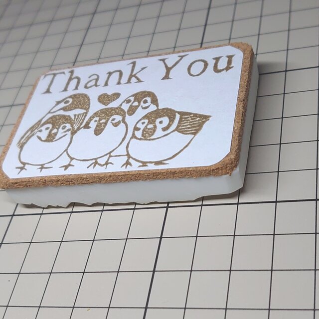 クリップ Thank You 消しゴムはんこ - 文房具・ステーショナリー