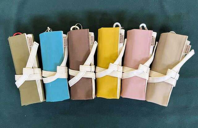 CurryDay SunnyDay　4セット張り替え　オリーブ　倉敷帆布 倉敷帆布カトラリーケース カーキ+生成 | iichi 日々の暮らしを