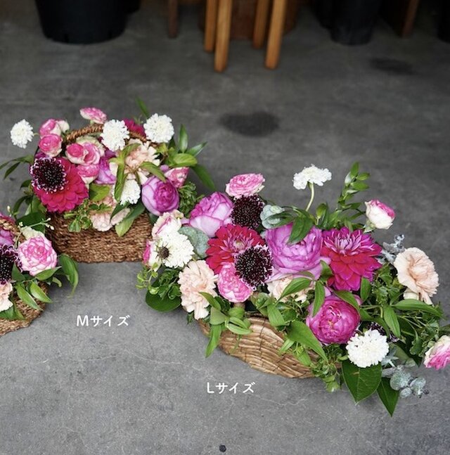 Basketフラワーアレンジメント Mサイズ | iichi 日々の暮らしを