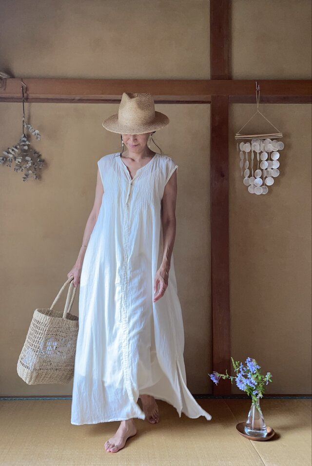 Shizuku Dress ４colors ／100%コットンシースルーワンピース 4色