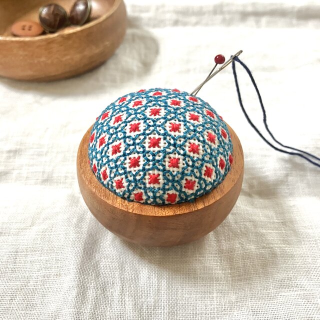 セット割 〉大きな ピンクッション& ニードルレストセット【 ダーク