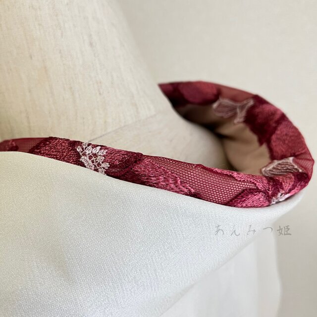 洗える刺繍半衿 えんじグラデーション【ラスト】 | iichi 日々の暮らし