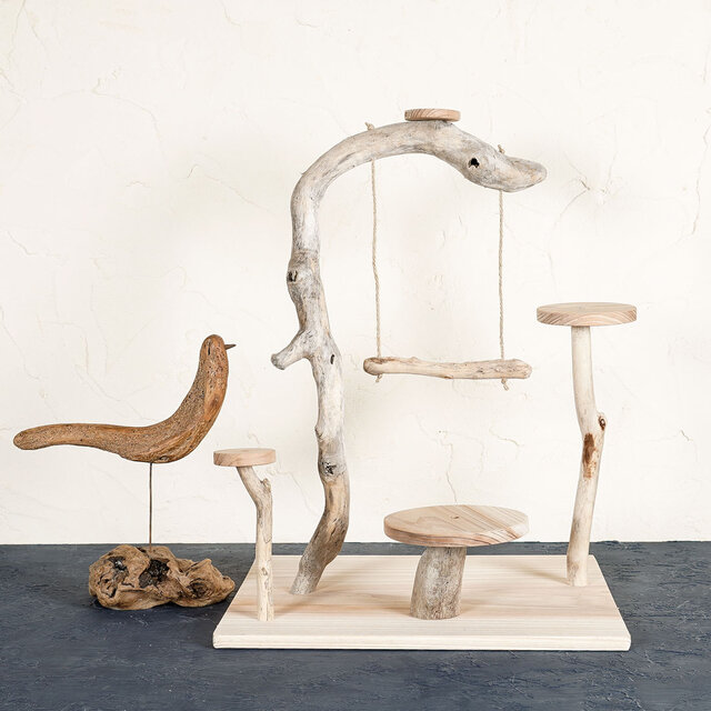 バードランドの子守歌】流木の止まり木 バードスタンド、止まり木