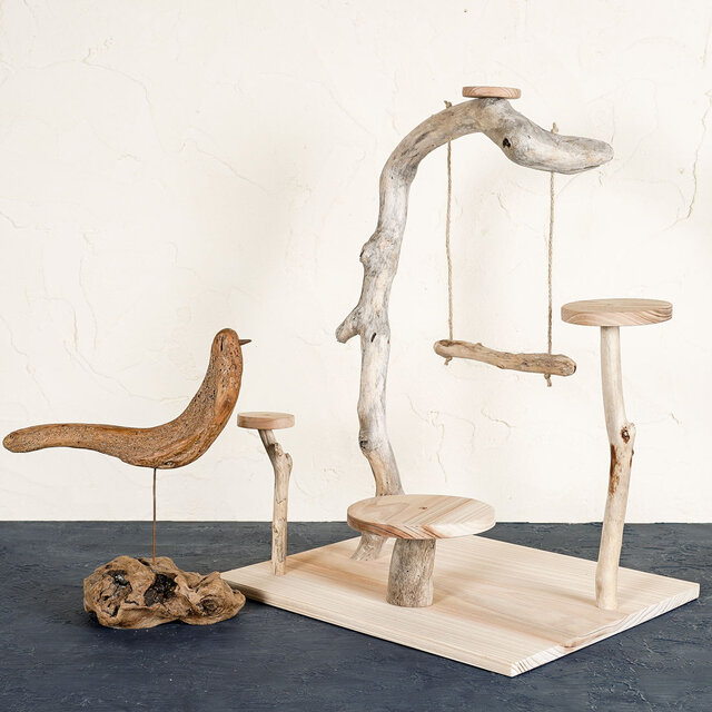 バードランドの子守歌】流木の止まり木 バードスタンド、止まり木