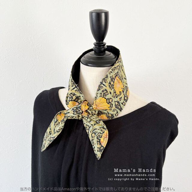 ⭐️6点売れました⭐️ ウィリアム モリス ピンパーネル 黒 綿 夏 保冷剤 冬 カイロ ネッククーラー スカーフ