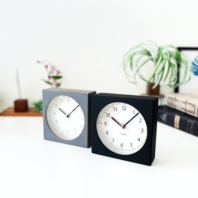 KATOMOKU Dual use clock 8 km-134BKRC ブラック 掛け置き兼用 電波