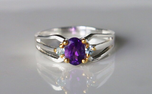 アートスタイル＊天然アメジスト 指輪＊15.5号 SV | iichi 日々