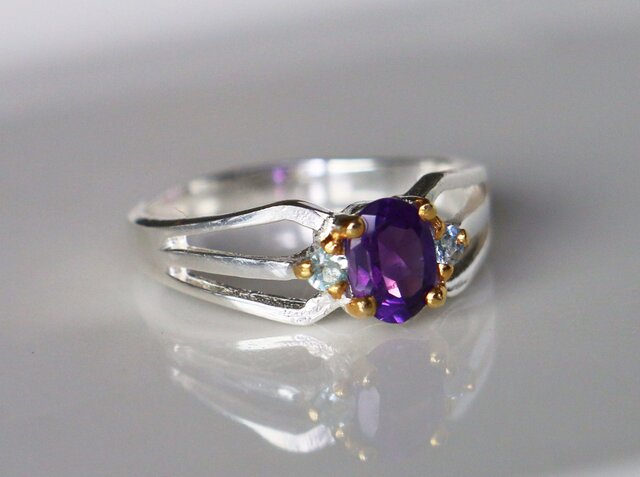 アートスタイル＊天然アメジスト 指輪＊15.5号 SV | iichi 日々の
