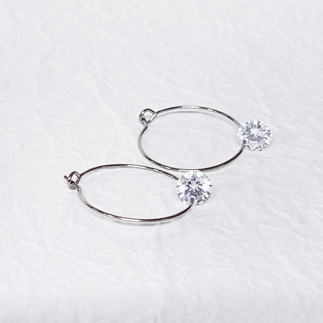 最高峰の輝き！サージカルステンレスフープピアス IME203