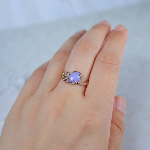 やさしい紫の夢を】ラベンダー翡翠のk10リング 指輪 12号 | iichi 日々