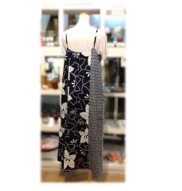 319 キャミソールワンピース 浴衣リメイク 3種類の浴衣 桔梗 Aライン