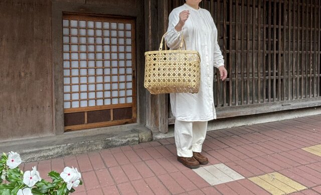 八つ目竹買い物かご大 | iichi 日々の暮らしを心地よくする