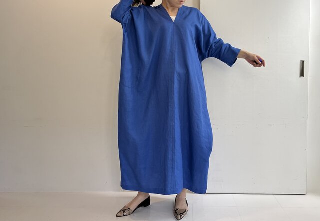 値下げしました！【BLUEFRONCE】リネンロングワンピース 値下げしま