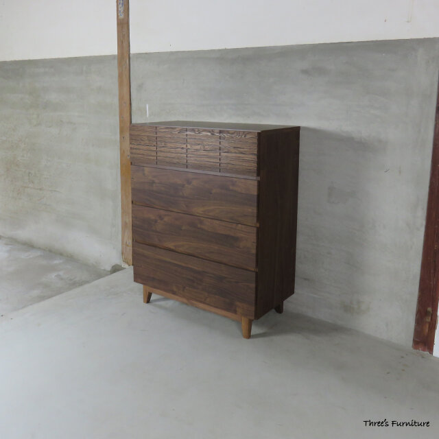 チェスト　DB色　リビング収納　寝室収納　衣類収納　タンス　引き出し収納　　新生活　W80　2タイプカラー