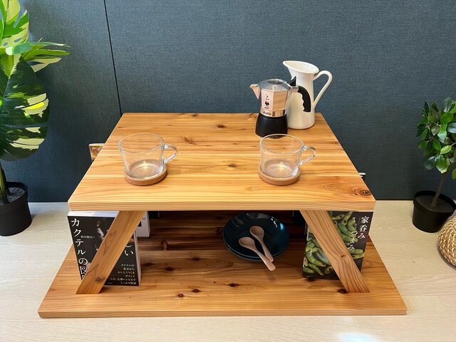 送料無料】 ローテーブル 長方形 格子脚 90cm 60cm 45cm 収納