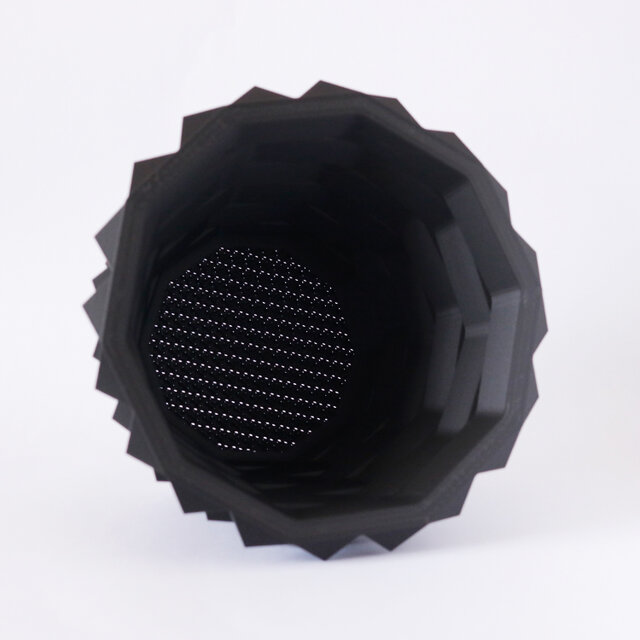 Adv-025-2(140×90) Lサイズ 植木鉢 おしゃれ 水捌け シンプル 黒 プラ 