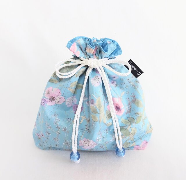 【handmade】巾着袋SS リバティ使用 handmade】巾着袋SS リバティ使用