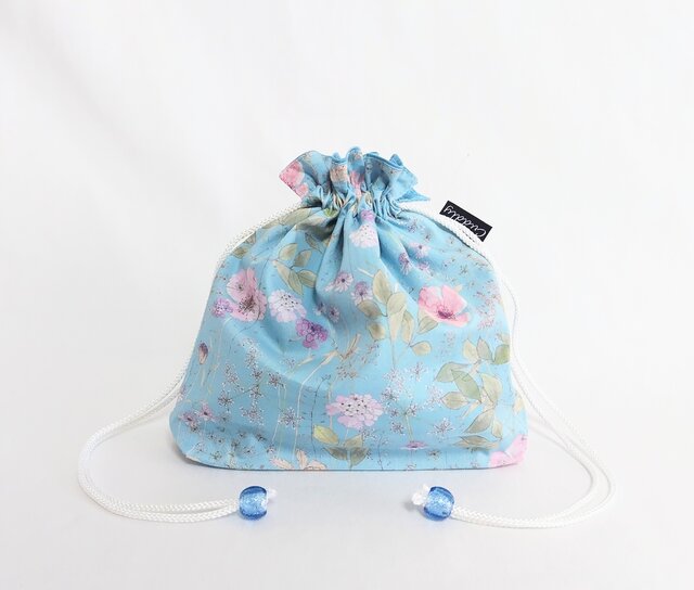 【在庫ページ】ハンドメイド　リバティ　巾着袋　小 リバティイルマミントの巾着袋 | iichi 日々の暮らしを心地よくする