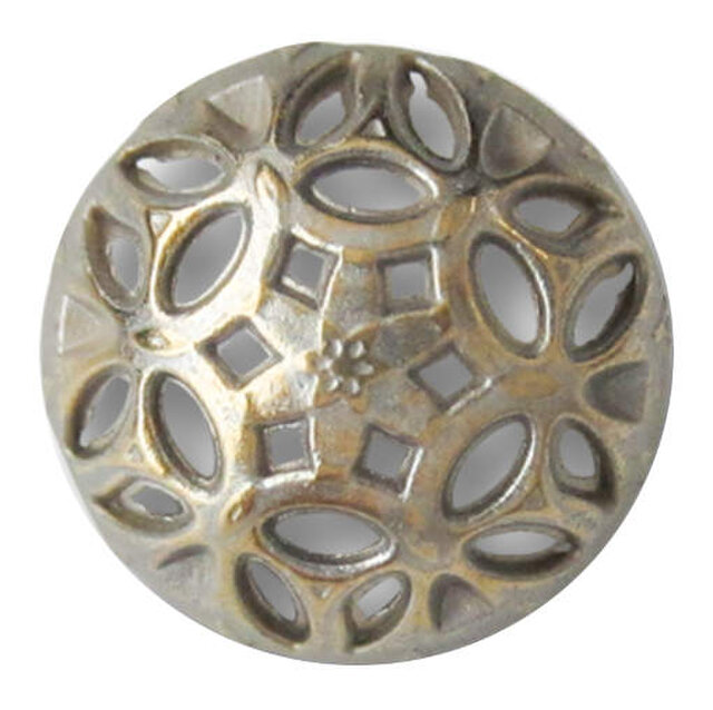 ドイツ製メタルボタン オープンワークフラワー シルバー色18mm KP B