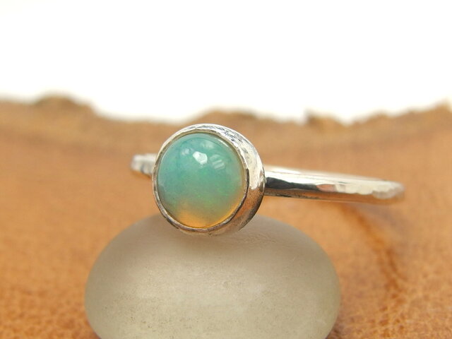 オパールリング 15号 【silver】天然石 オパールリング 小粒 天然石