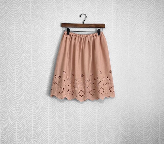 綿スカラップレース◇サーモンピンク・ベージュ | iichi 日々の