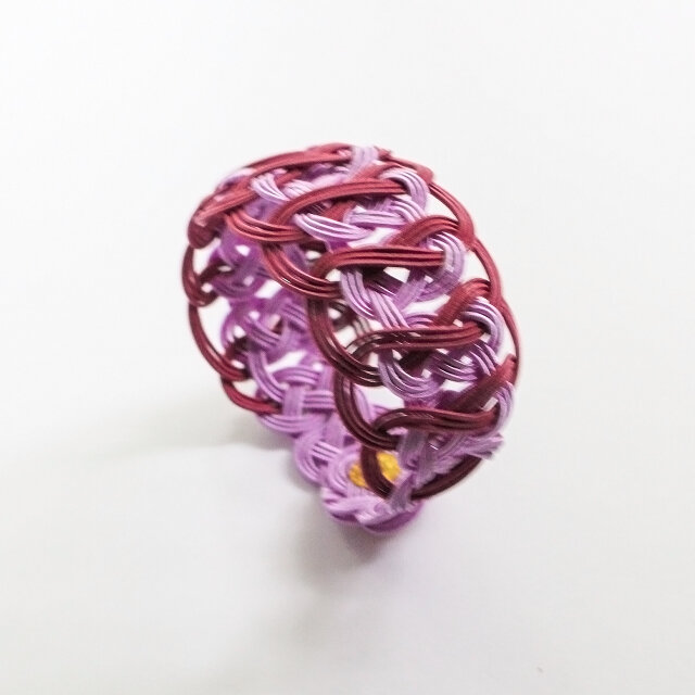 リバーシブル水引バングル　パープル＆レッドパープル
