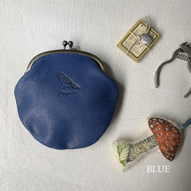 セキセイインコ］ がま口ポーチ(ラウンド) | iichi 日々の暮らしを