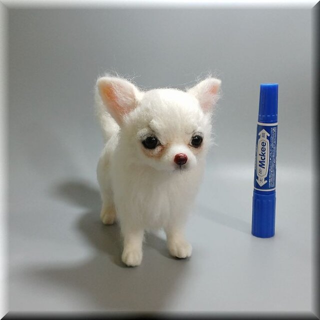 羊毛フェルト 犬 チワワ ロングコート ハンドメイド - ぬいぐるみ