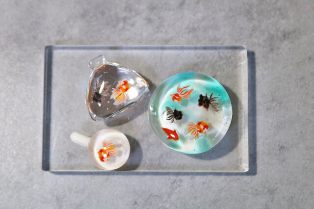 ガラスのお祭り「金魚すくい」ガラスの縁日 ミニチュアサイズ | iichi