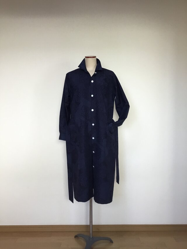 紬のワンピース　　　着物リメイク