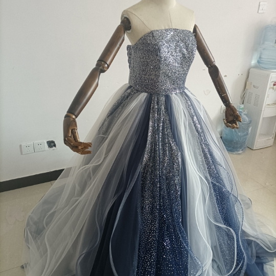 キラキラチュール カラードレス 可愛い 編み上げ プリンセスドレスオーバードレス