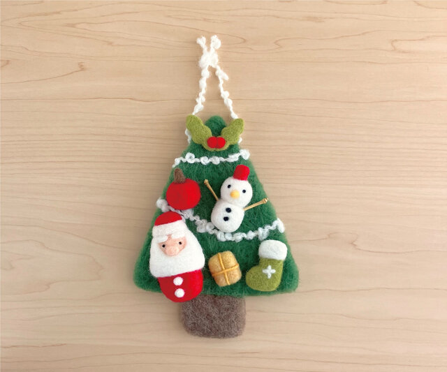 ミニクリスマスツリー フェルトオーナメント付き 楽天市場】クリスマスフェルト パーツ 【ミニツリー】約 5cmx6.5cm
