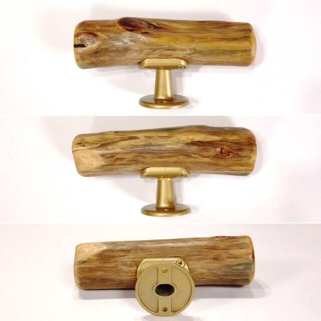 温泉流木】しずくのような大きな木の節の流木ドアノブ・ドアハンドル