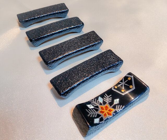 蒔絵箸置き 雪の結晶Ⅱ 5個1組 | iichi 日々の暮らしを心地よくする
