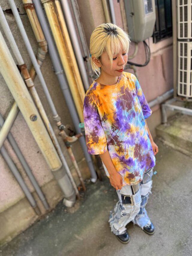 タイダイ染め ビッグシルエット Tシャツ Lサイズ カラフルミックス