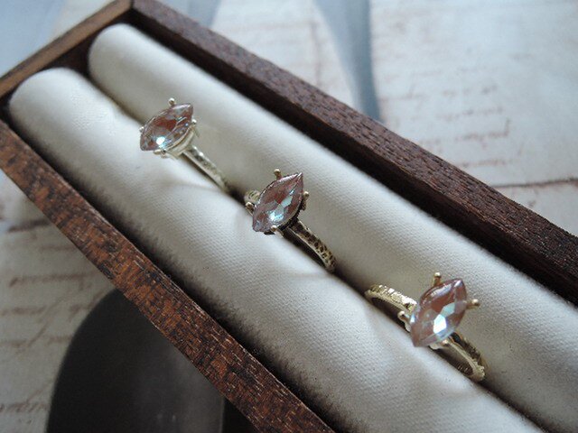 アンティーク　サフィレット　リング　指輪　フロスト　JBB ナベット　マーキス 1292）JBB社製マーキスハンマードリングアンティーク