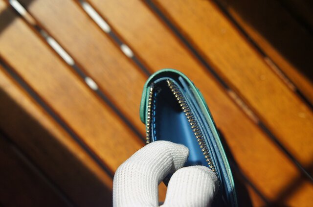 セール【送料無料】ルガトスリムウォレット【琉球ブルー】【cross mesh】 セール【送料無料】ルガトスリムウォレット【琉球ブルー】【cross mesh