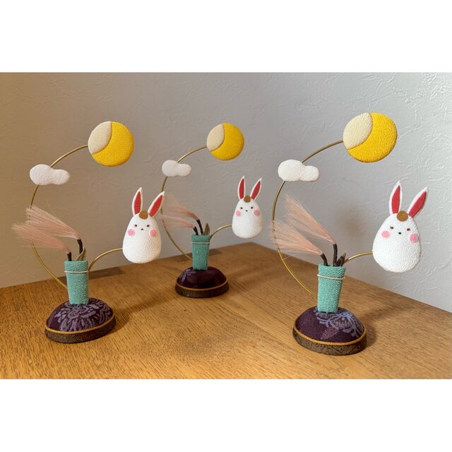 ギフトラッピング対応【お月見うさぎーお団子付き】 秋 季節の飾り