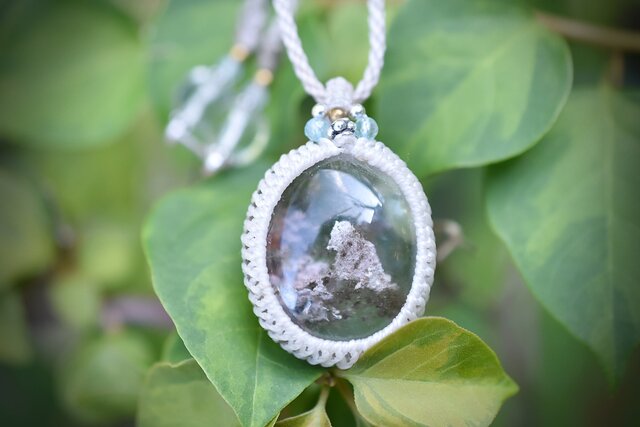 ピンクと緑☆ガーデンクォーツ マクラメネックレス1161 | iichi 日々の