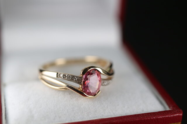 高質で安価 イギリス 英国 ゴールド トパーズ 天然 9ct 指輪 リング トパーズ