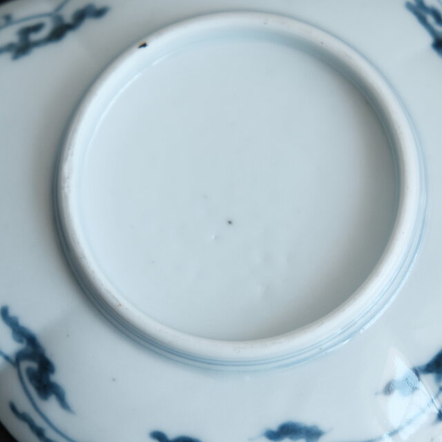 黄色の縁が可愛い◇花と鳥。伊万里 染錦変形皿 色絵 骨董品 antiques