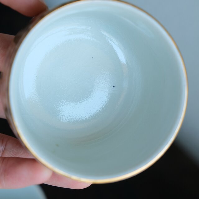 菊の花尽くし◇九谷焼 色絵金彩湯呑み 丁寧な暮らしに。昭和