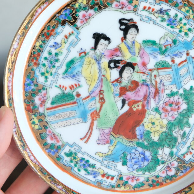 中国陶器天女の絵付け小皿五枚 【公式通販】