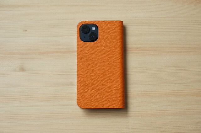 IL BISONTE オレンジ レザー iPhoneケース ヴォーエプソン 牛革 iPhone
