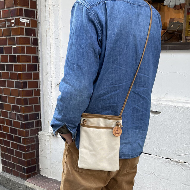 uncle-生成×ナット（高島帆布×レザーサコッシュ）