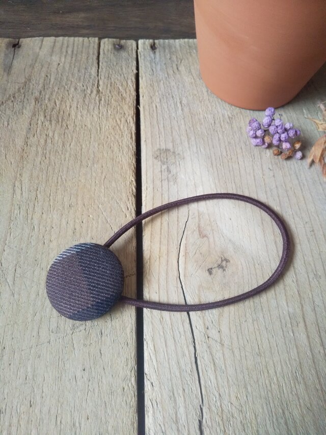 くるみボタンヘアゴム