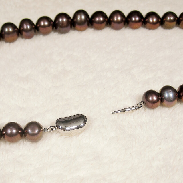 最大12.5mmの本真珠（淡水パール）とSV925のネックレス（ロジウム