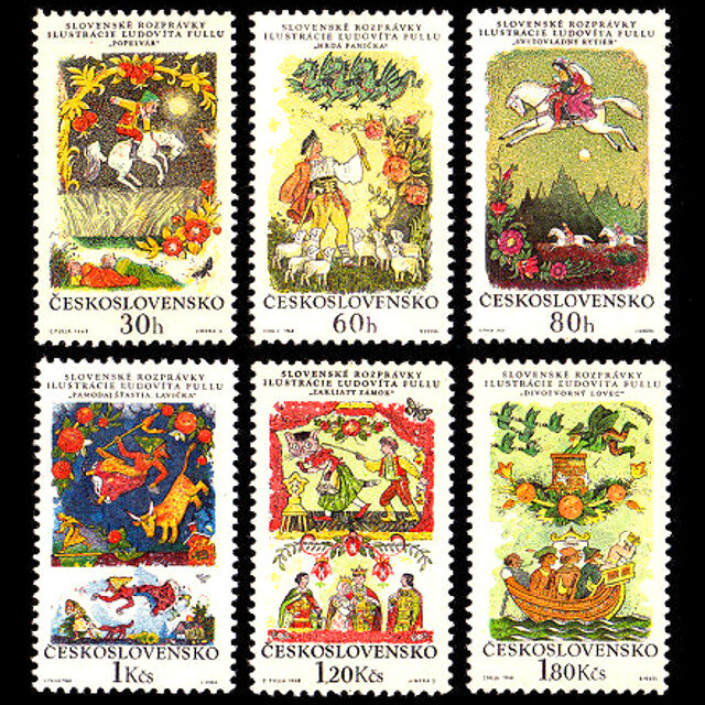 スロバキア童話 チェコスロバキア1968年 外国切手6種 未使用【おとぎ話 古切手ハンドメイド用アクセサリーパーツ素材】 | iichi  日々の暮らしを心地よくするハンドメイドやアンティークのマーケットプレイス