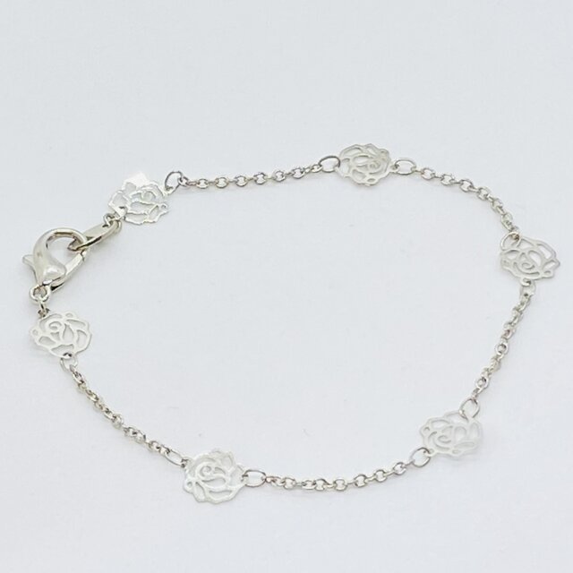 【ブレスレット】シルバー・薔薇・S型・デザインチェーン♪