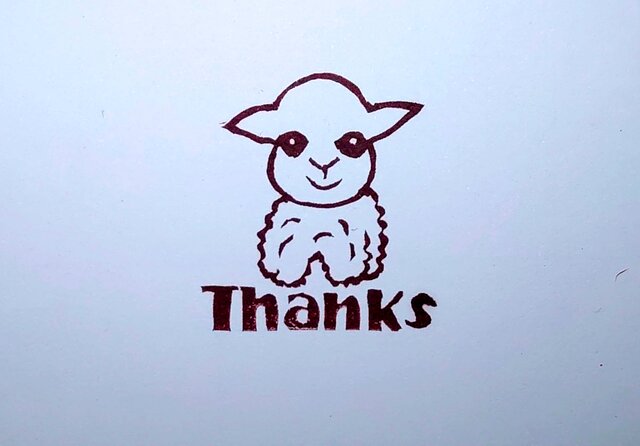 消しゴムはんこ「子ヤギ・Thanks」 | iichi 日々の暮らしを